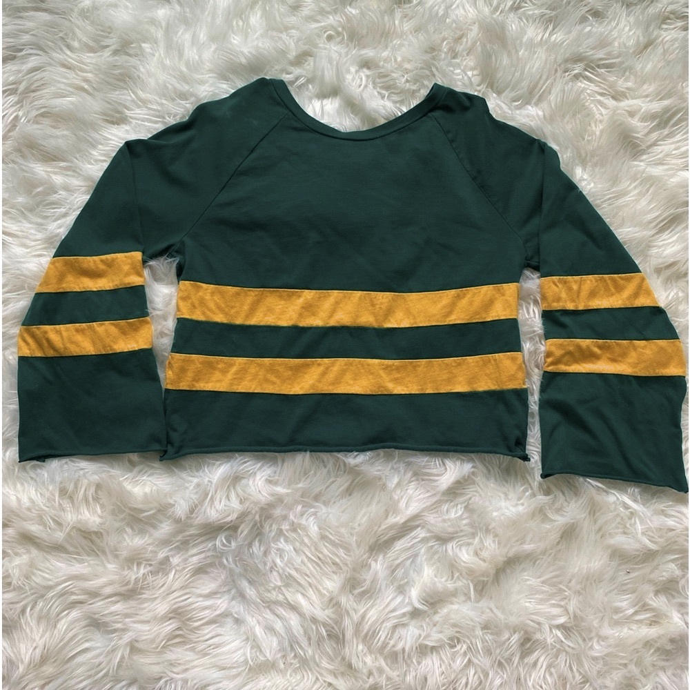 BP Striped Long Sleeve Cropped Sweater